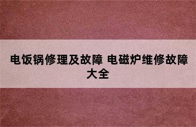 电饭锅修理及故障 电磁炉维修故障大全